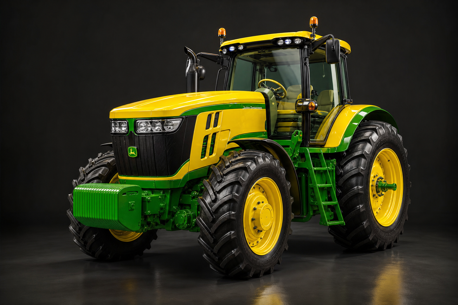 Shiny yellow John Deere tractor